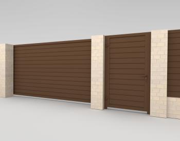 Откатные с калиткой  S-гофр  